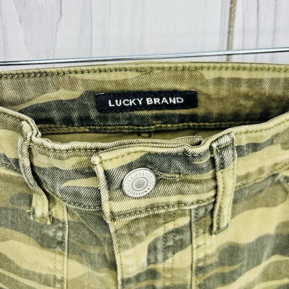 Lucky Brand Womens Camo Jeans Mid-Rise Ava Slim Size 0/25 (25" x 26") Ankle - Picture 4 of 9